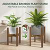 Adjustable Bamboo Plant Stand For Indoor Potted Plants Natural Material Durable Design
