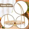 Woven Bamboo Snack Basket Food Display Serving Tray Multipurpose Organizer Portable with Handle