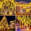 Christmas Outdoor Meteor Shower Lights, Outdoor Garden Lights, Snow Meteor Shower Lights, LED Decorations Suitable for Trees