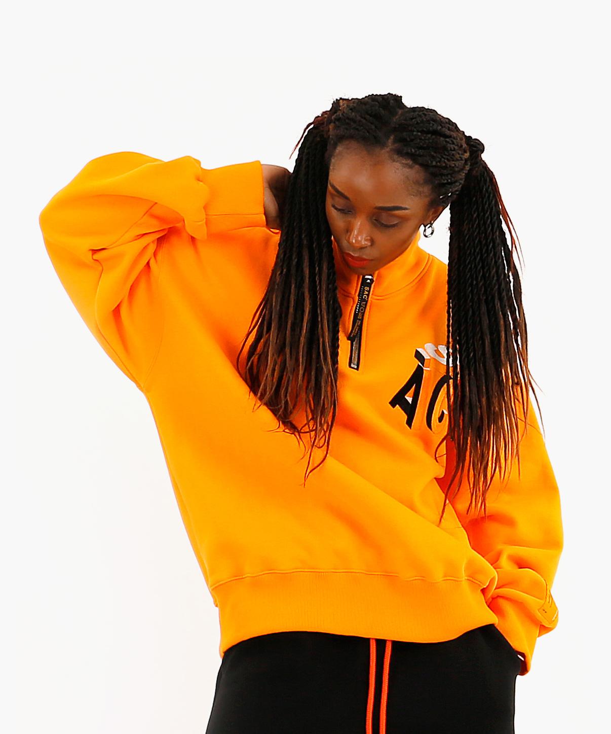 Saek Studio Quarter Zip Up Pullover Orange Light Orange/L