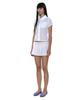 Partimento Woman Pwc Cotton Lace Trim Gored Mini Skirt_White