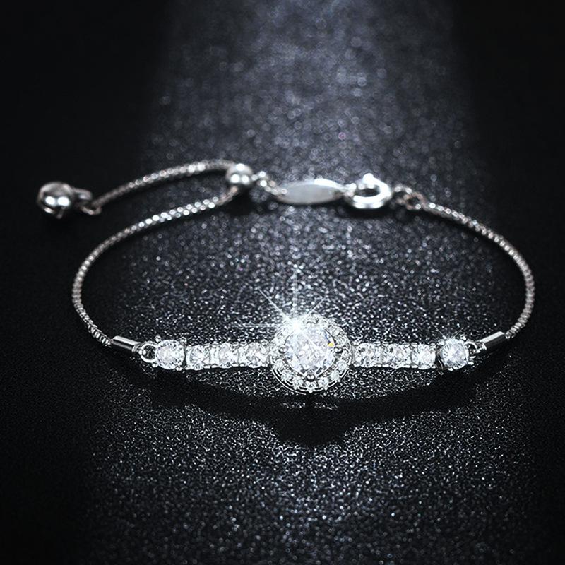 Women'S Bracelets, Fashion Personality, Daily Elegance Accessories, Round Zircon Sparkling Jewelry.