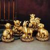 12 Chinese Zodiac Animal Figurines Set Pure Copper Rat, Ox, Tiger, Rabbit, Dragon, Snake, Horse, Goat, Monkey, Rooster, Dog,Pig