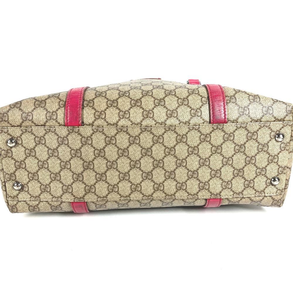 GUCCI 114595 Logo GG Supreme Bag Shoulder Bag Tote Bag pink/Beige