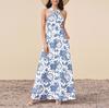 Summer Vacation Style Cross-strap Dress, Sexy Temperament Socialite Personality V-neck Backless Waist Dress