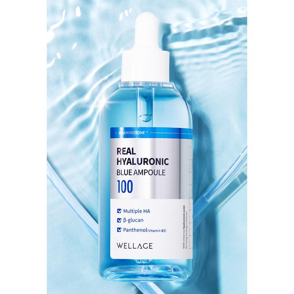 WELLAGE Real Hyaluronic Blue Ampoule, 100ml, 2 bottles
