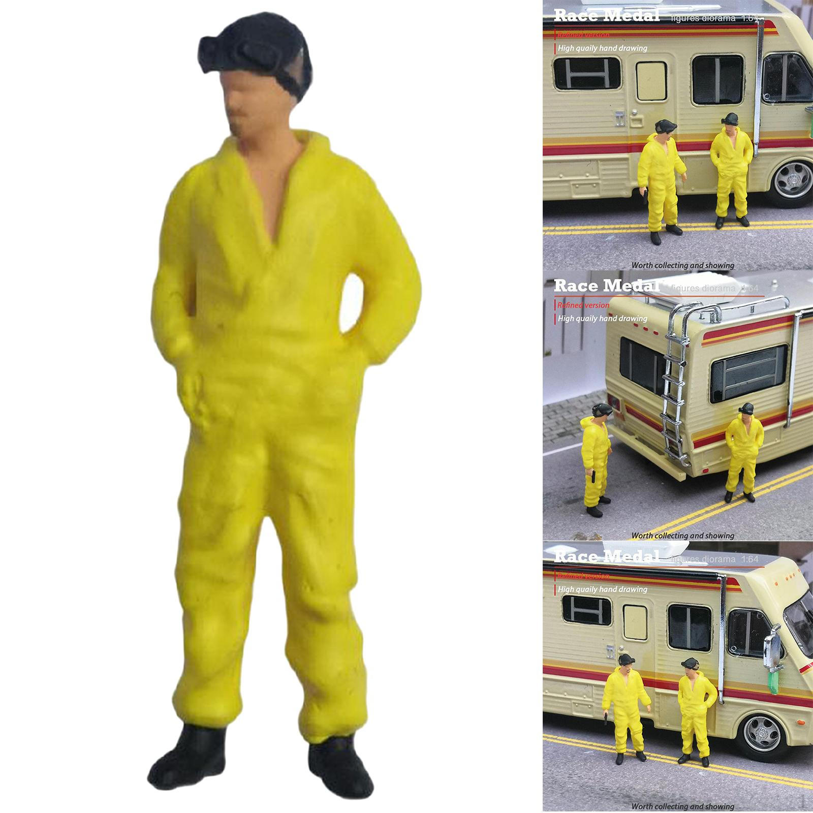

1/64 Miniature Figurines DIY Layout Diorama Accessory Ornaments Yellow Teenager