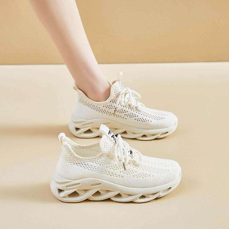 Woven Sneakers Women New Spring/Autumn  Comfortable Mesh Breathable Shock Absorbent Socks Running Shoes