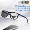 Women Men Anti Blue Light Near Sight Eyeglasses Vintage Photochromic Myopia Glasses Ultra Light Color Change Eyewear 0 To -4.0