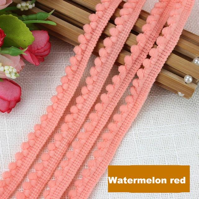1-10Yards Mini Colorful Pearl Pompom Decoration Ball Tassel Ribbon Sewing Lace Knitted Fabric Handmade DIY Craft Accessories