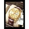 POEDAGAR Luxury Business Male Clock Date Week Waterproof Luminous Gold Wristwatch Casual Fashion Quartz Watches Reloj