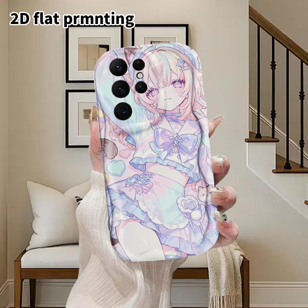 Phone Case: 2D Flat Samsung Galaxy A34 A35 M05 M06 S20 S22 S21 FE Plus 5G Protective Case, Couple Style, Cat Ear Girl, Christmas and Halloween Gift