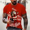2023 Christmas Man 3d Print T-shirt New Men Short Sleeve Holiday Dress Crew Neck Top Tee Santa Claus Streetwear Fashion Cool T Shirts