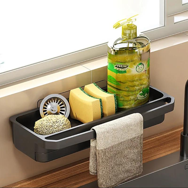 1 ST Dräneringsverktyg ståltråd boll diskbänk förvaringsställ köksdräneringsställ diskbänk diskmedel svamp torkduk layout hylla