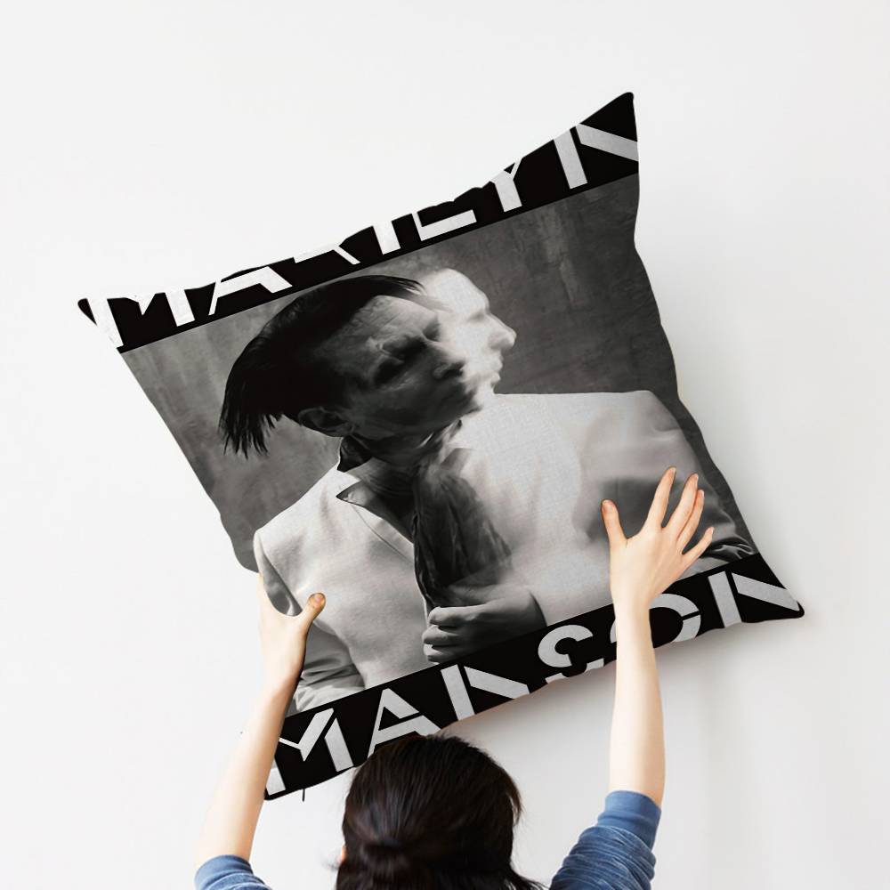 M-Marilyn M-Manson Singer Personalized Picture Text Home Decorative Pillows Household Gifts 45X45Cm