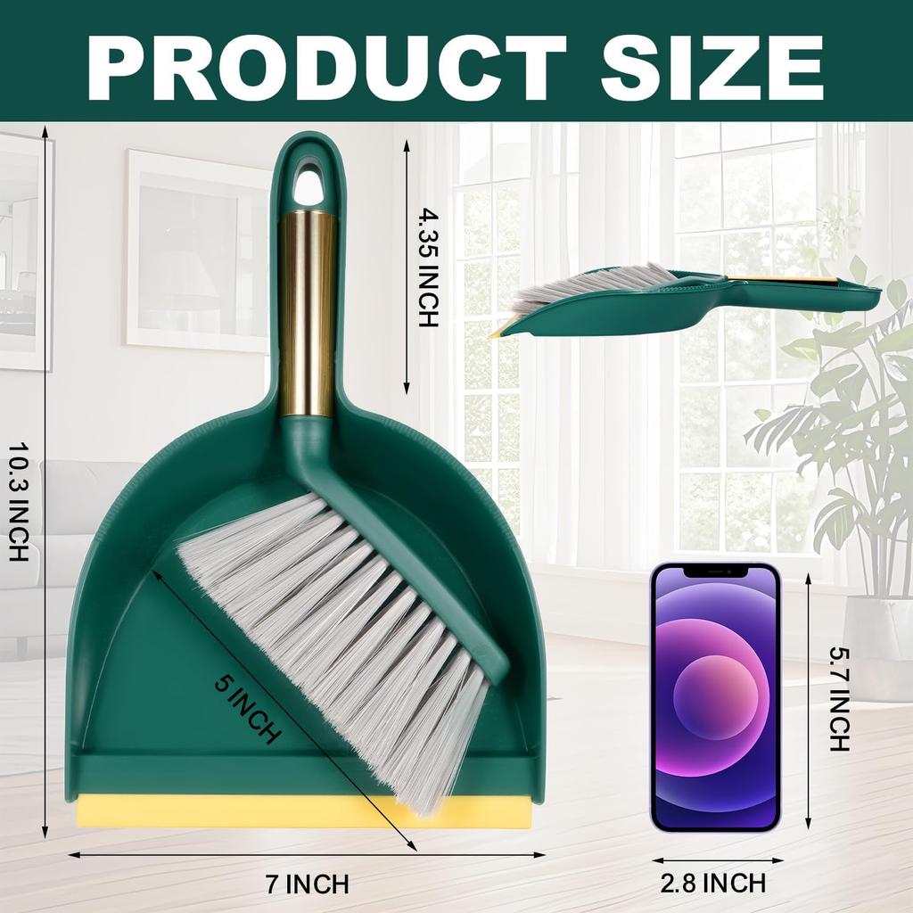 Small Broom and Dustpan Set Cleaning Brush, Dustpan Brush Set, Handheld Broom and Dustpan Set, Mini Handheld Home Desktop