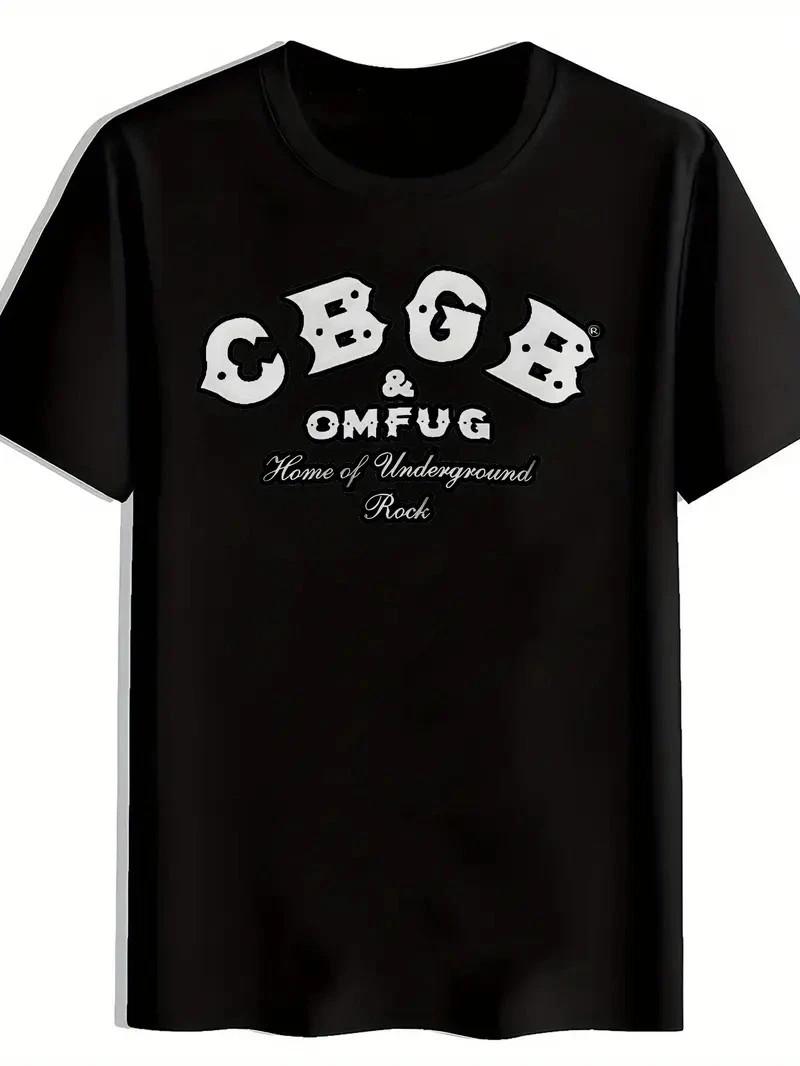 Men s Vintage Rock Band Graphic T-Shirt - CBGB & HOM OF UNDERGROUND ROCK Print L