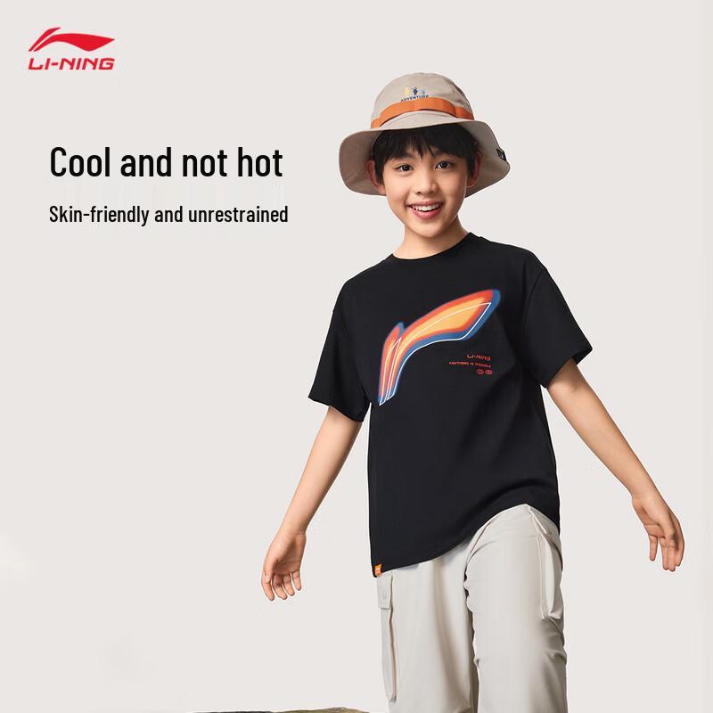 Li-Ning Youth Breathable Cotton-Poly Blend Graphic T-Shirt