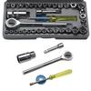 40pcs Drive Socket Wrench Set SAE Metric Sizes Multifunction Portable for Auto Repairing Household