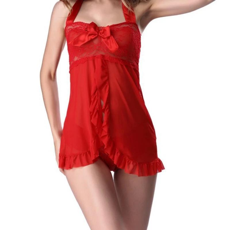 Porn Woman Plus Size Lingerie Low-cut Underwear Women Erotic Lingerie Dress Mesh Sexy Nightdress Babydoll Europe Clothes