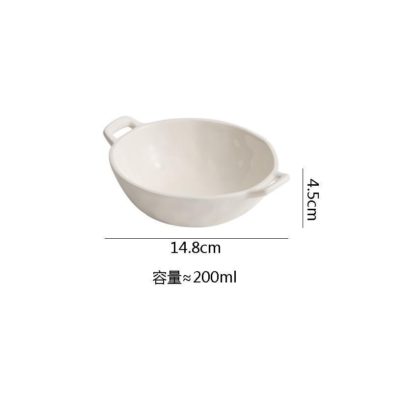 Bol à motifs en forme de marteau à double oreille, bol profond en céramique, saladier, bols à fruits, bols à soupe, cuisine moléculaire, vaisselle créative