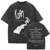 Neues Gewaschenes Vintage Alternative Nu Metal Rockband Korn Print T-Shirt Herren Übergroße T-Shirts Männliche Mode T-Shirts Yk Streetwear