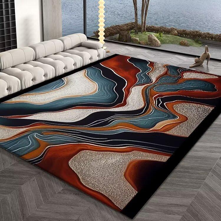 Modern Carpet for Living Room Abstract Large Area Plush Rugs Bedroom Decor Bedside Carpet Washable Non-slip Floor Mat Lounge Rug