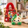 Plush Cartoon Dumpling Toy Christmas with Steamer, Stress Relief Stuffed Decoration Squeeze Toy, Steamed Bun Plushie for Holiday Soft