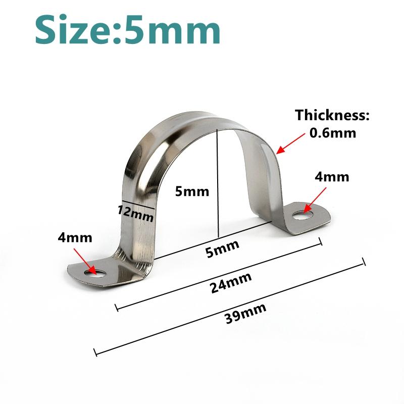 10PCS 6mm~200mm PVC Pipe Clamps 304 Stainless Steel Pipe Clamp Fixed Tube Aquarium Fish Tank Fitting Irrigation Pipe Support 10 pieces