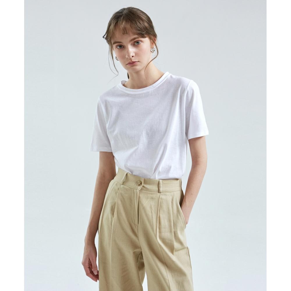 

NICKNICOLE Dana Round Half TeeWhite