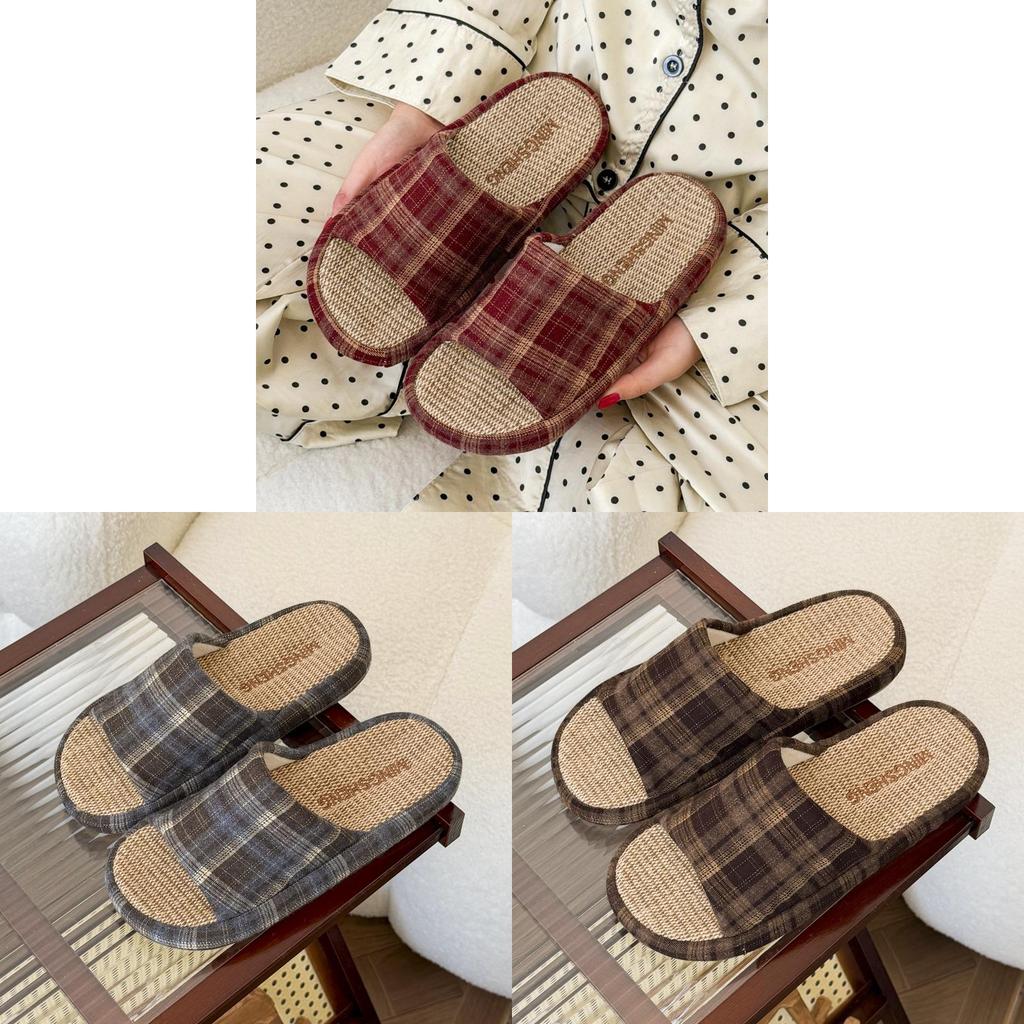 Hanbok Linen Slippers For Adults Nonslip Comfort Home Footwear For Couples