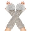 Teenagers Winter Half Finger Mitten Plush Cuffs Keep Warm Lengthen Wrist Gloves