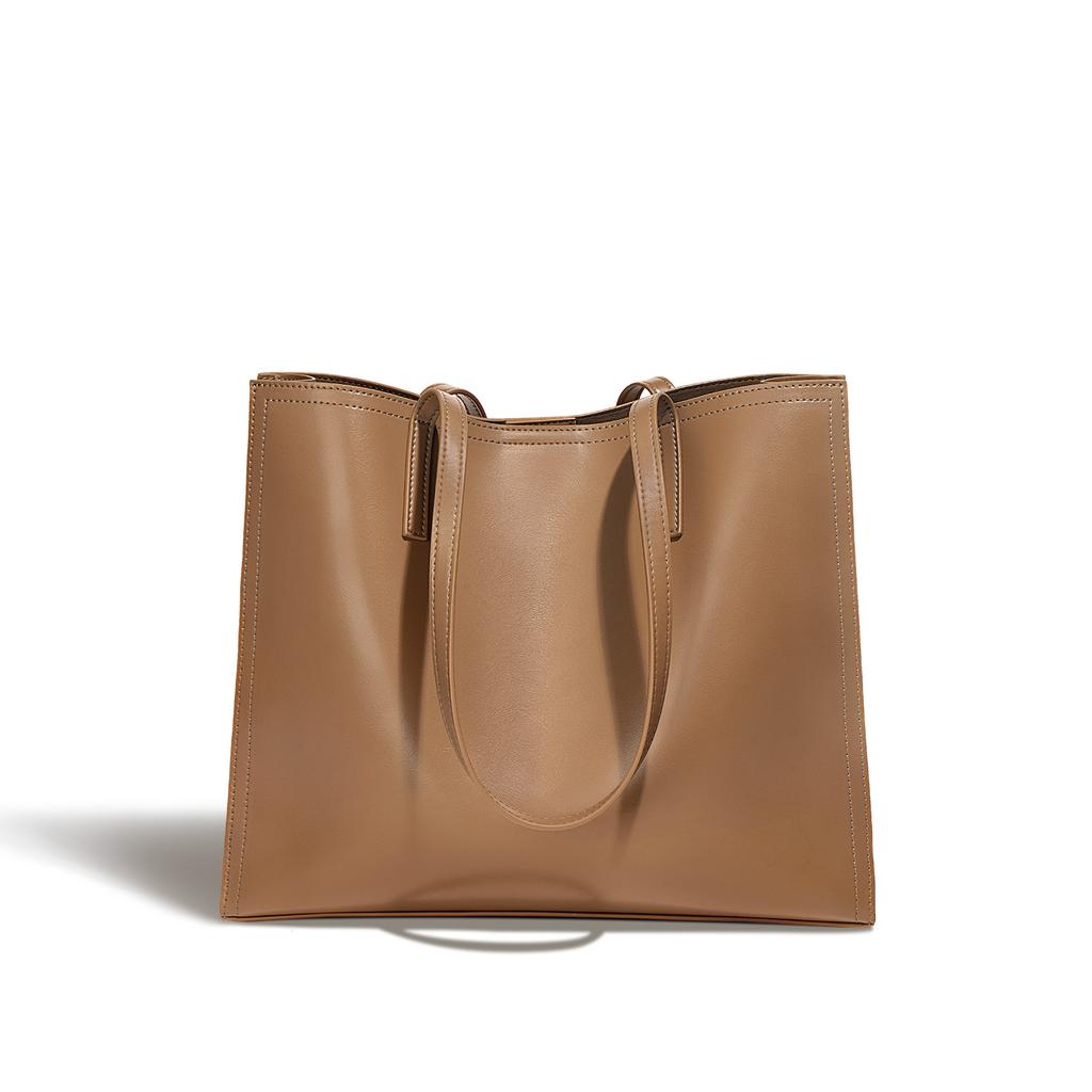 Niche Cowhide Tote Bag Women's Large-capacity Commuting Shoulder Bag Leather Handbag