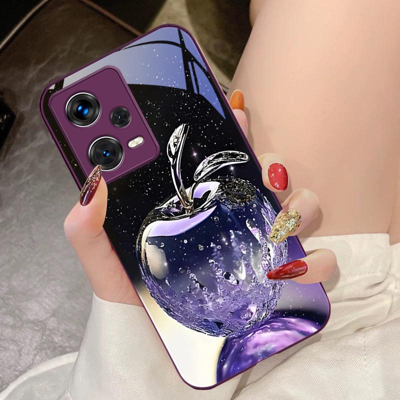 Transparenter Kristall-Apfel für Xiaomi 14 Ultra 13 Lite Redmi Note 13 11 Pro 12 Plus Poco X6 3 Pro F4 6 GT Gehärtete Handyhülle