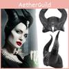 Okouzlující Maleficent 2 Mistress Of Evil Cosplay Maska s nápadnými černými rohy
