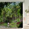 3D Tropical Rainforest Forest Landscape Printed Shower Curtain with Hook Bathroom Waterproof Polyester Bath Curtain Home Decor