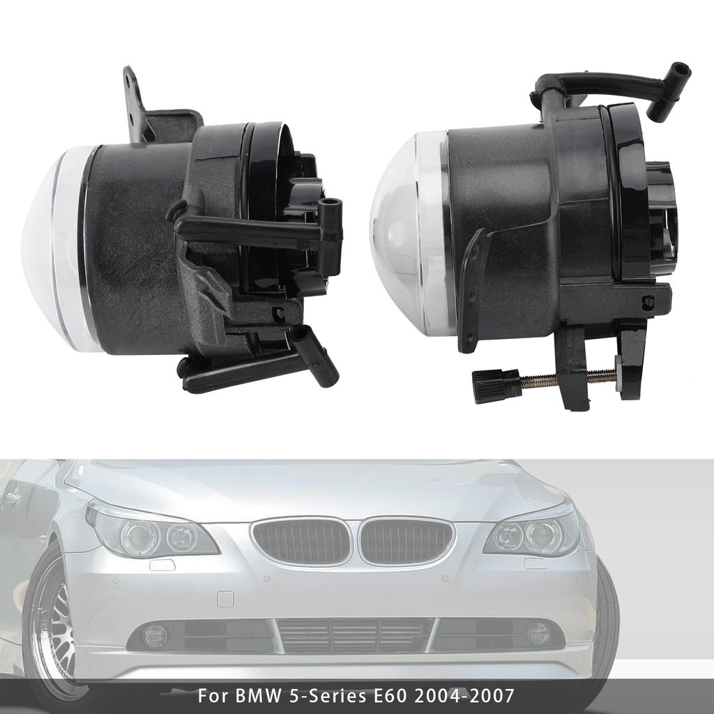 Pair Front Bumper Fog Light Lamp Bulb Housing For BMW E60 5-Series  2004-2007