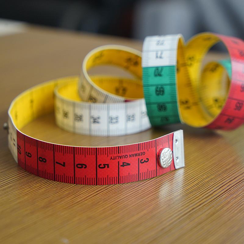 150cm Doubleside Inches/cm Soft Tailor's Tape with Snap Fasteners Body Three-dimension Measuring Ruler Needlework Sewing Tool