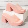 Fashion 2024 New Design Summer Ladies Pump Sandals PVC Jelly Slippers Open Toe High Heel Women's Transparent Slippers Shoes for Women