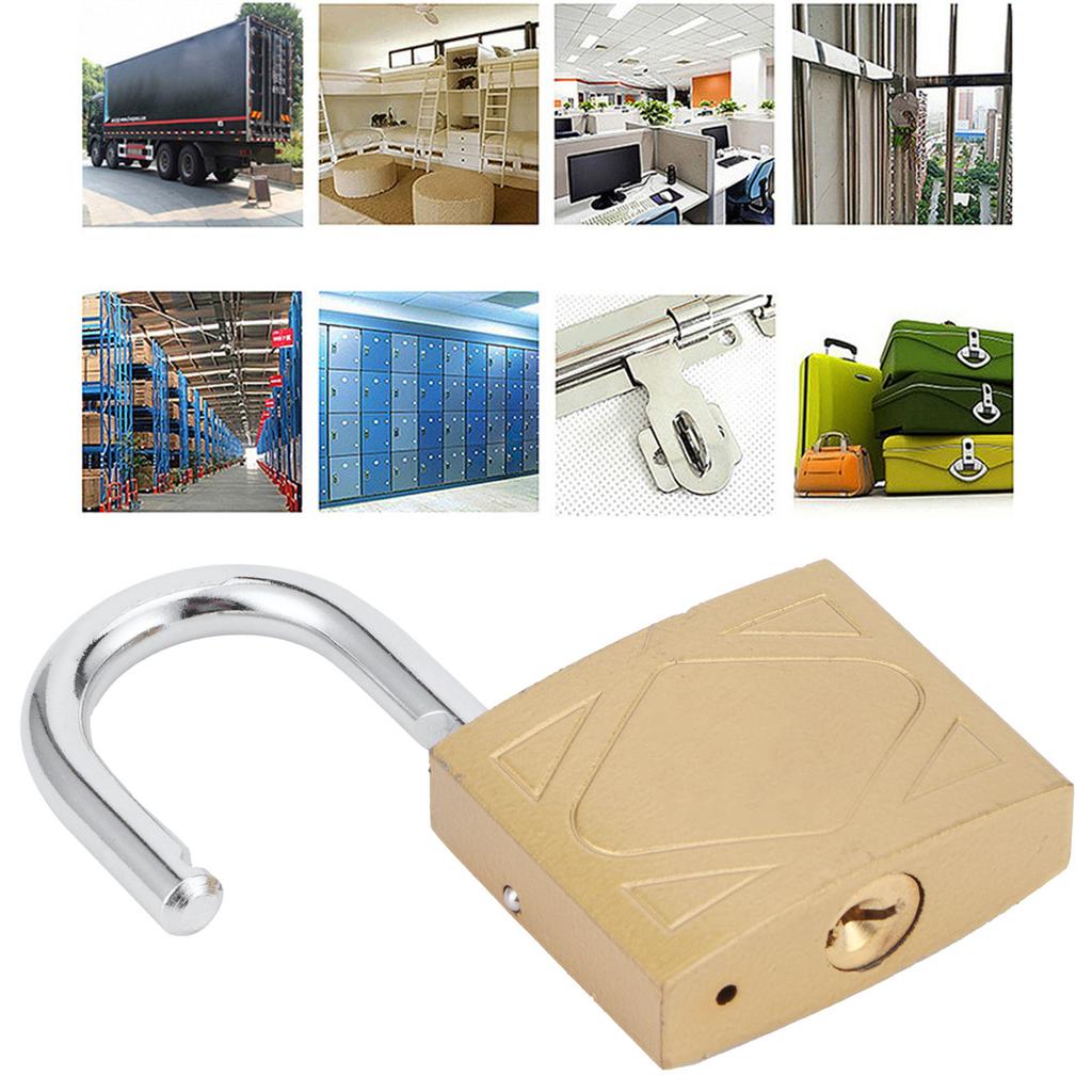 Household Outdoor Padlock with 3 Keys MediumThick Brass Iron Padlock for Door Cabinet(40mm )