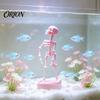 Unique Fish Tank Ornament Dancing Skeleton Aquarium Bubbler Ornament, Air?Powered Moving Movable Joint Model Decor, Underwater Funny Figurine,