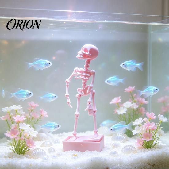 Unique Fish Tank Ornament Dancing Skeleton Aquarium Bubbler Ornament, Air?Powered Moving Movable Joint Model Decor, Underwater Funny Figurine,