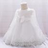 Children's Baby Lace Princess Dress - Long Sleeve Puffy Baptism Dress for Girls
