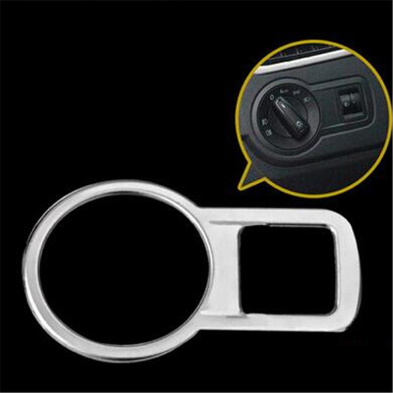 Cotochsun Car Interior Headlight Switch Decorative Frame Stainless Steel Case Fit For VW Volkswagen Polo 2011-2018 Car Styling