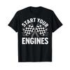 Start Your Engines Vintage Check Flag Race Car Costume T Shirt Vintage Washed Unisex Graphic Fashion Designer Clothes