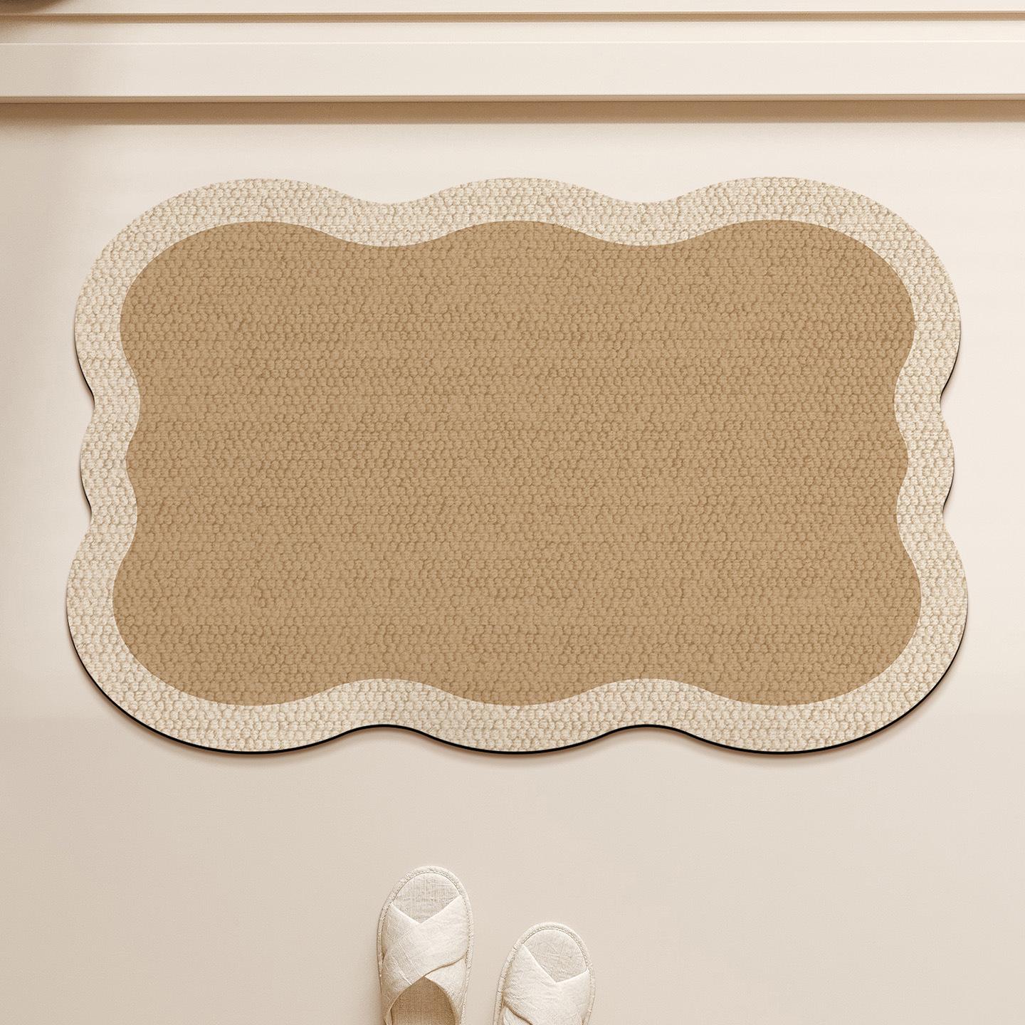 Wabi Sand Wind Bathroom Floor Mat Soft Diatom Mud Floor Mat Toilet Door Non-slip Absorbent Wear-resistant Foot Mat Diatom Mud 40*60cm