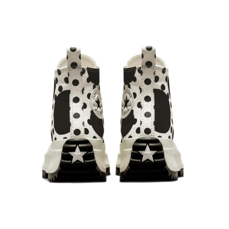Converse Run Star Hike Platform Daily Versatile High-top Canvas Shoes Unisex Black and White