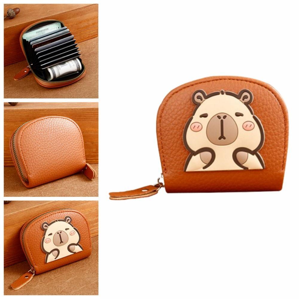 Unique Cartoon Capybara Card Bag Multi-Card Slot Mini Coin Purse Gift Card Storage Pouch  Business