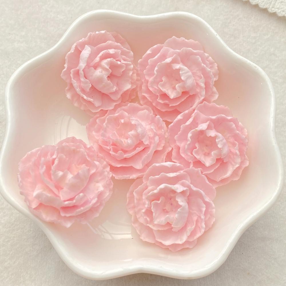 Resin Kawaii 3D Colorful Rose Flat back Flower Stone Scrapbook Figurines 10PCS DIY Bow Decor Accessories Crafts