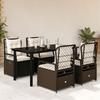 VidaXL Garden Dining Set 5 Pcs and Cushions Brown Poly Rattan 3262981